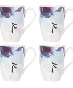 Lenox Dinnerware Indigo Watercolor Floral™ 4-piece Mug Set