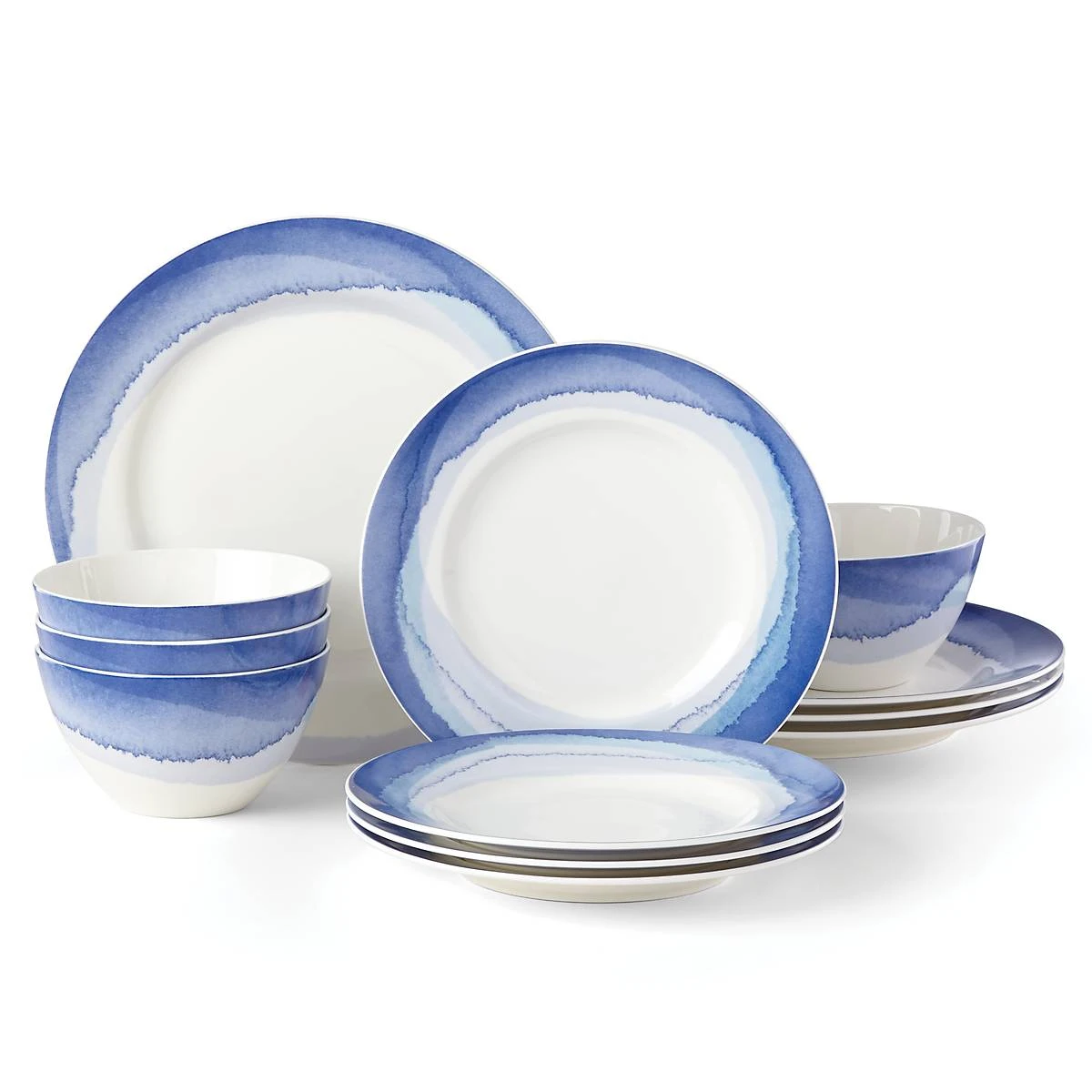 Lenox Dinnerware Indigo Watercolor Stripe™ 12-piece Set 3 Lenox Dinnerware Indigo Watercolor Stripe™ 12-piece Set