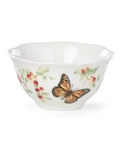 Lenox Butterfly Meadow Red Bowl Dinnerware 4 Lenox Butterfly Meadow Red Bowl Dinnerware