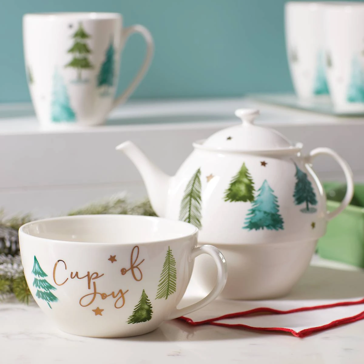 885855_w1_fd6d46d7-4959-4307-ba7a-36139ba41465.jpg Lenox Dinnerware Balsam Lane Teapot & Cup