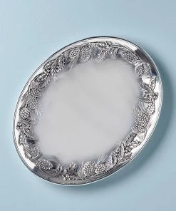Lenox Holiday™ Metal Pinecone & Holly Platter Dinnerware