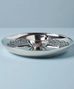 Lenox Holiday™ Metal Pinecone & Holly Chip & Dip