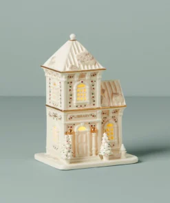 Lenox Home Décor Mistletoe Park Light-Up Library Figurine