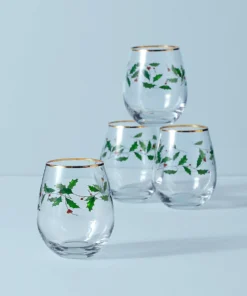 Lenox Drinkware Holidayâ„¢ 4-piece Stemless Wine Glasses
