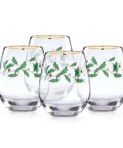 Lenox Drinkware Holiday™ 4-piece Stemless Wine Glasses