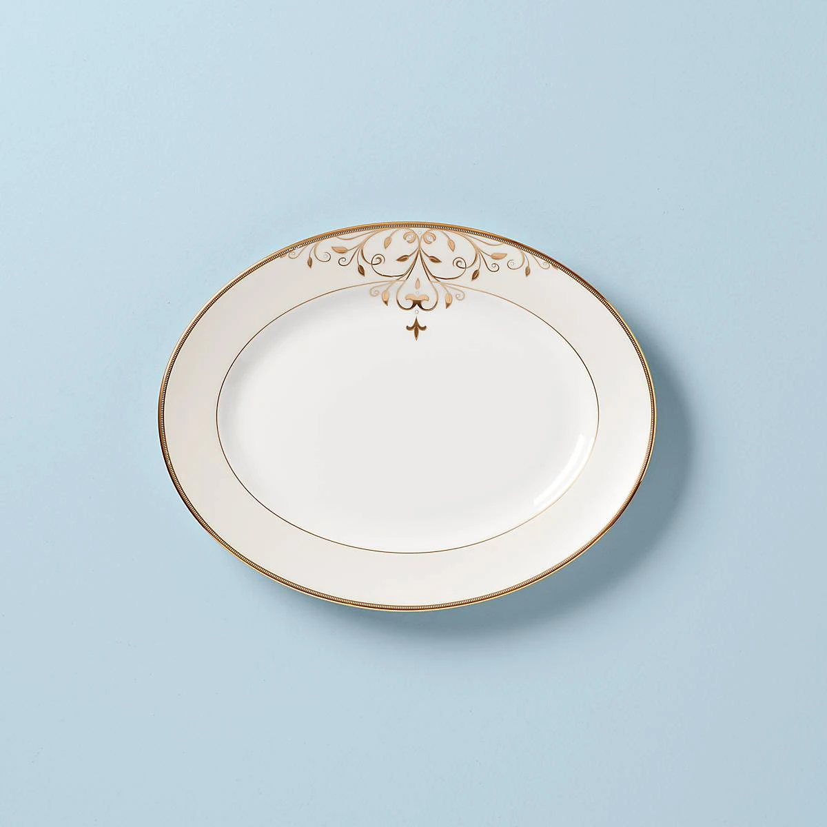 888227_w10.jpg Lenox Dinnerware Opal Innocence Scroll™ 13" Oval Platter