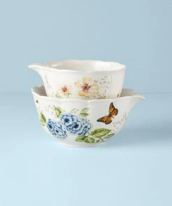 Lenox Dinnerware Butterfly Meadow® 2-piece Nesting Bowl Set 4 Lenox Dinnerware Butterfly Meadow® 2-piece Nesting Bowl Set