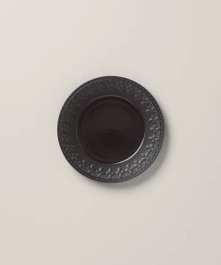 Lenox Dinnerware Chelse Muse Fleur Matte Black 4pc Accent Plate Set