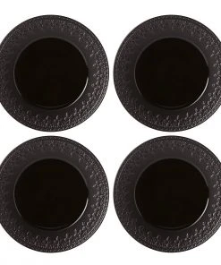 Lenox Dinnerware Chelse Muse Fleur Matte Black 4pc Accent Plate Set