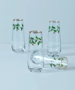 Lenox Drinkware Holiday™ Stemless 4-piece Flute Set