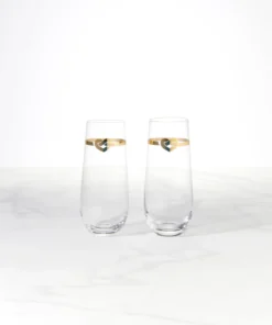 Kate Spade With Love 2-Piece Stemless Toasting Flutes