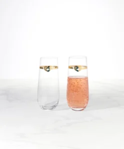 Kate Spade With Love 2-Piece Stemless Toasting Flutes