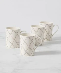 Lenox Textured Neutrals 4-piece Mug Set Dinnerware
