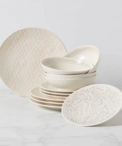 Lenox Dinnerware Textured Neutrals 12-piece Set 4 Lenox Dinnerware Textured Neutrals 12-piece Set