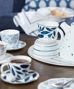 Lenox Blue Bay™ 8PC Espresso Cup & Saucer Set Dinnerware