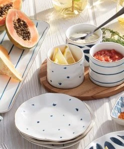 Lenox Blue Bay™ 4-piece Snack Bowl & Tray Set Dinnerware