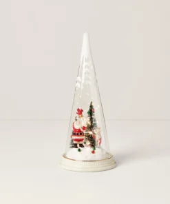 Lenox Merry & Magic Light-Up Santa & Friends Glass Cone Décor