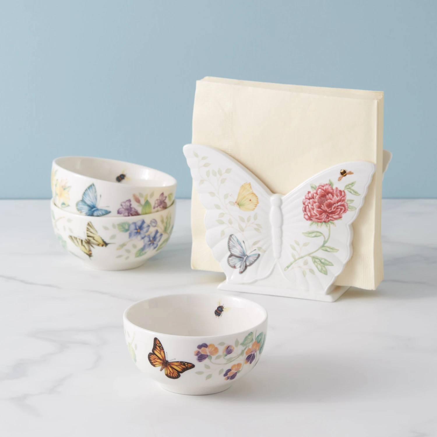 890449_w11.jpg Lenox Dinnerware Butterfly Meadow Kitchen 3-Piece Mini Bowl Set