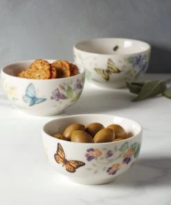 Lenox Dinnerware Butterfly Meadow Kitchen 3-Piece Mini Bowl Set 4 Lenox Dinnerware Butterfly Meadow Kitchen 3-Piece Mini Bowl Set