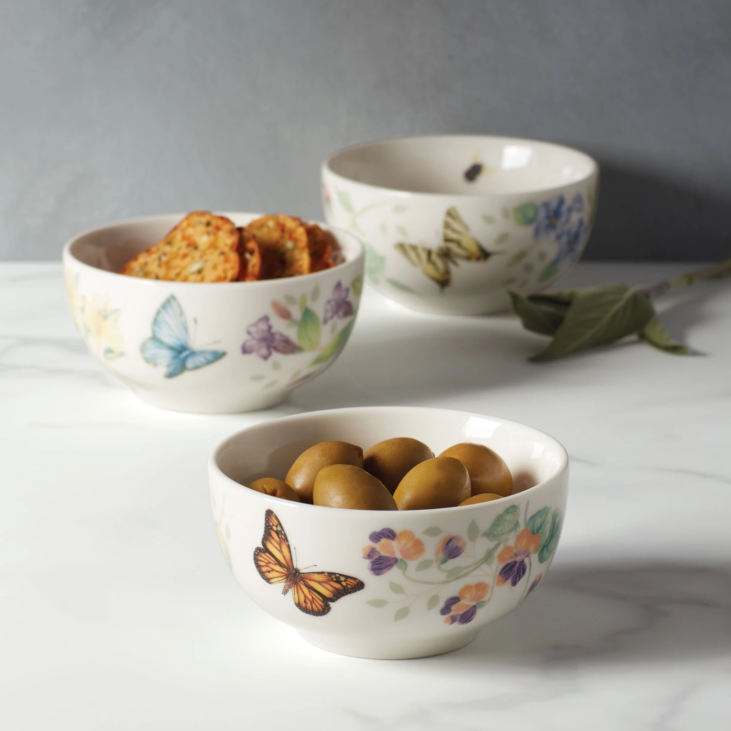 890449_w12.jpg Lenox Dinnerware Butterfly Meadow Kitchen 3-Piece Mini Bowl Set
