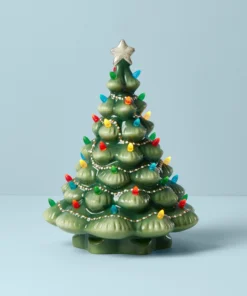 Lenox Treasured Traditions Green Light-Up Tree Figurine