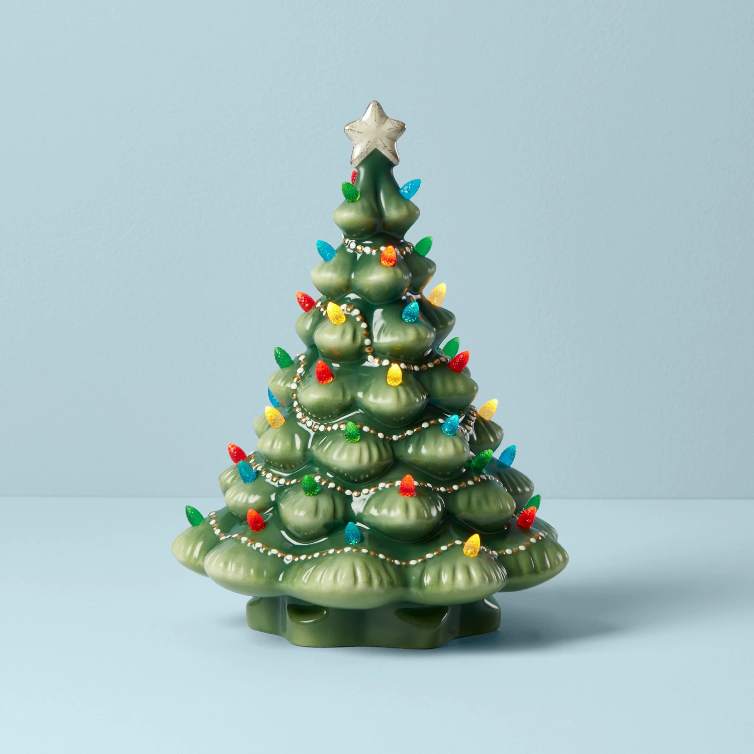 890573_w10.jpg Lenox Treasured Traditions Green Light-Up Tree Figurine