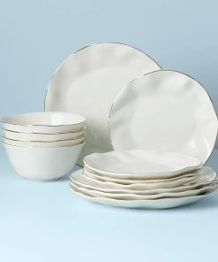 Lenox Blue Bay White 12-Piece Dinnerware Set