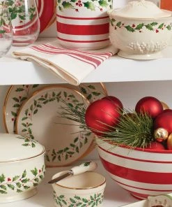Lenox Holiday Handpaint Stripe Mixing Bowl 4 Lenox Holiday Handpaint Stripe Mixing Bowl