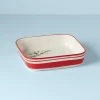 Lenox Holiday Handpaint Stripe Square Dish