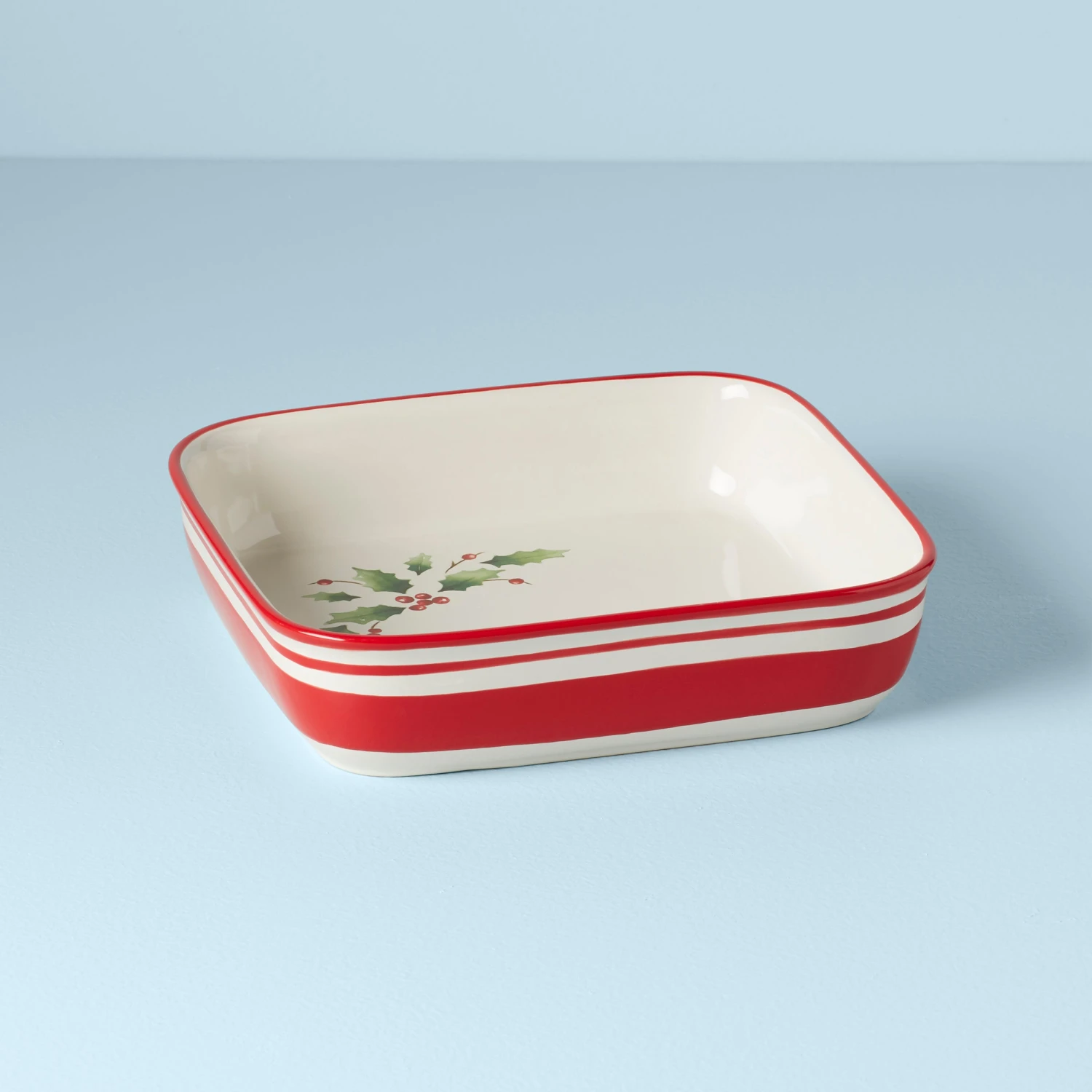 Lenox Holiday Handpaint Stripe Square Dish 3 Lenox Holiday Handpaint Stripe Square Dish