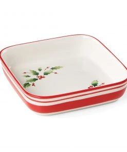 Lenox Holiday Handpaint Stripe Square Dish 9 Lenox Holiday Handpaint Stripe Square Dish