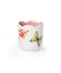 Lenox Butterfly Meadow Scalloped Pink Citrus Candle Home Décor