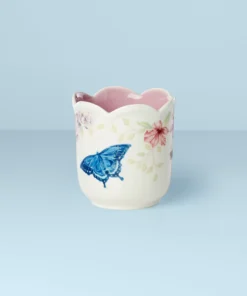 Lenox Butterfly Meadow Scalloped Lilac Linen Candle Home Décor