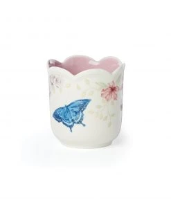 Lenox Butterfly Meadow Scalloped Lilac Linen Candle Home Décor