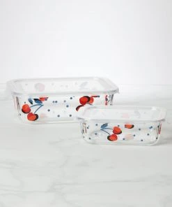 Kate Spade Vintage Cherry Dot 2-Piece Rectangular Storage Set Kitchen