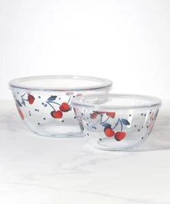 Kate Spade Vintage Cherry Dot 2-Piece Round Storage Set