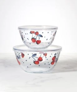 Kate Spade Vintage Cherry Dot 2-Piece Round Storage Set