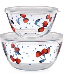Kate Spade Vintage Cherry Dot 2-Piece Round Storage Set