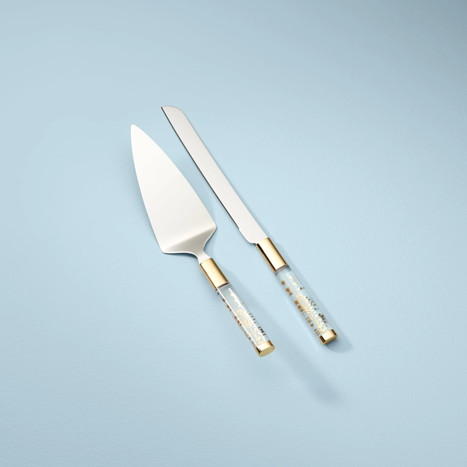 890861_w10.jpg Lenox Flatware Opal Innocence Flourish Cake Knife & Server