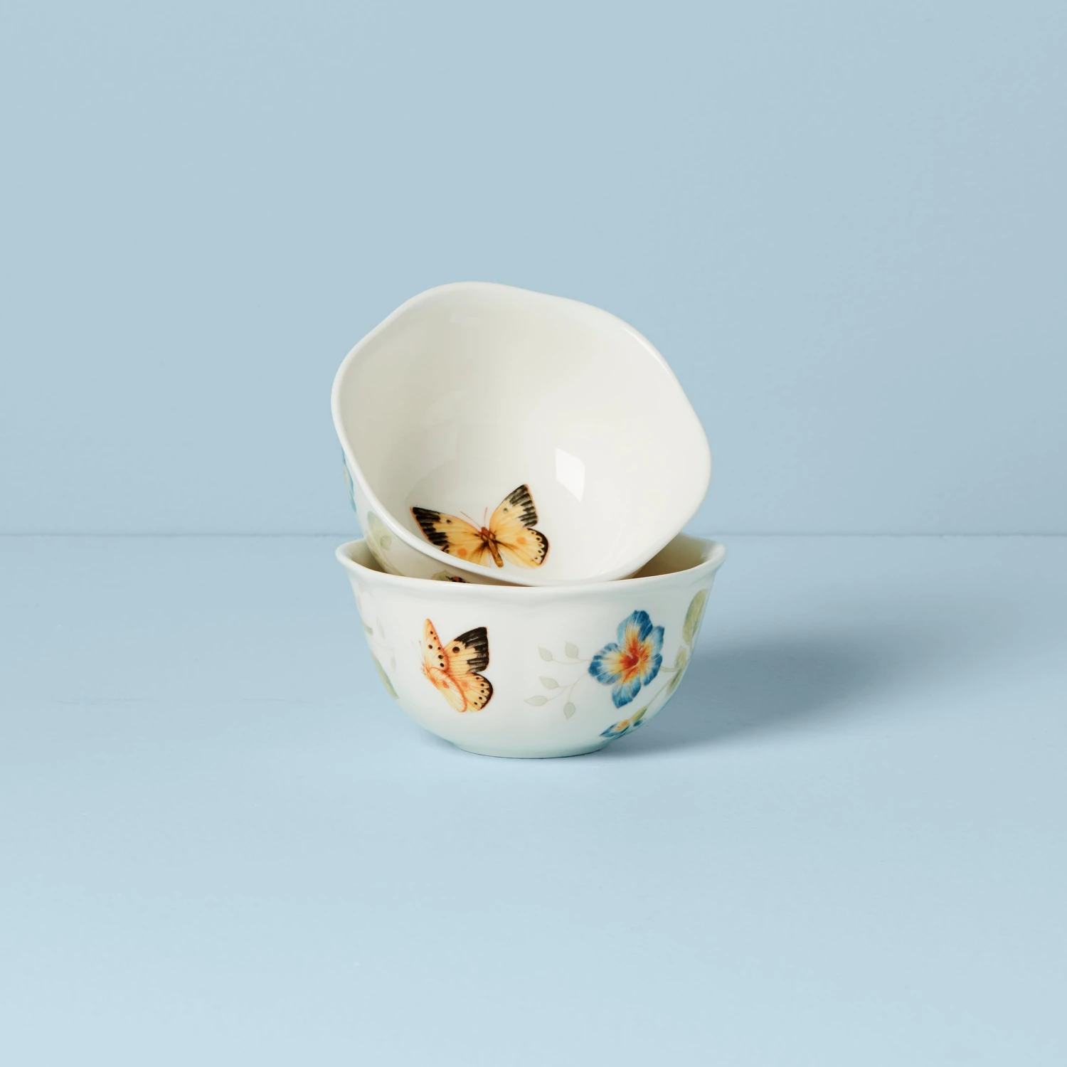 Lenox Butterfly Meadow 2-Piece Dessert Bowl Set 3 Lenox Butterfly Meadow 2-Piece Dessert Bowl Set