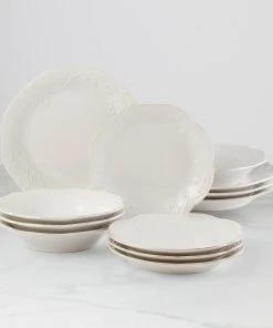 Lenox French Perle 12-Piece Plate & Bowl Dinnerware Set