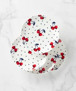 Kate Spade Vintage Cherry Dot 4-Piece Accent Plate Set Dinnerware