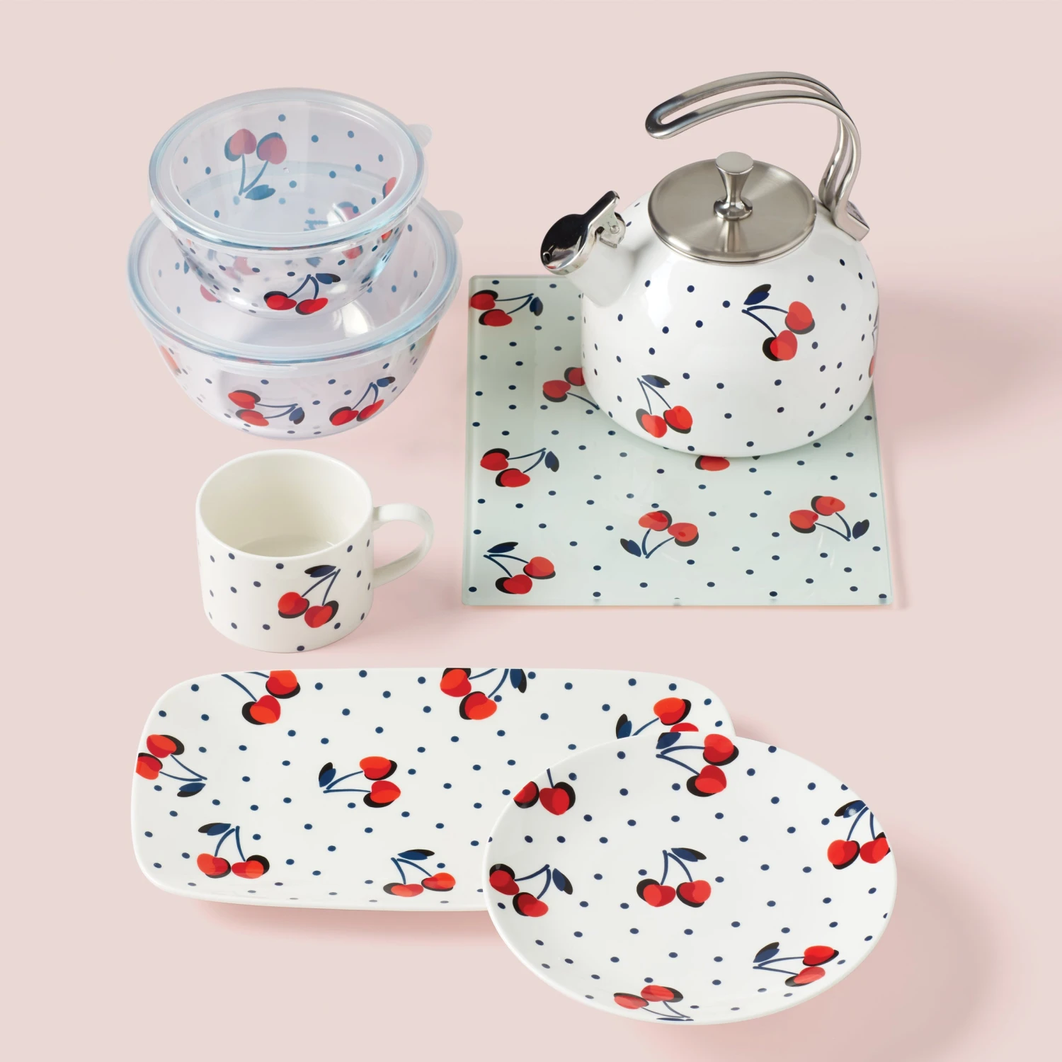 890976_w11.jpg Kate Spade Vintage Cherry Dot 4-Piece Accent Plate Set Dinnerware