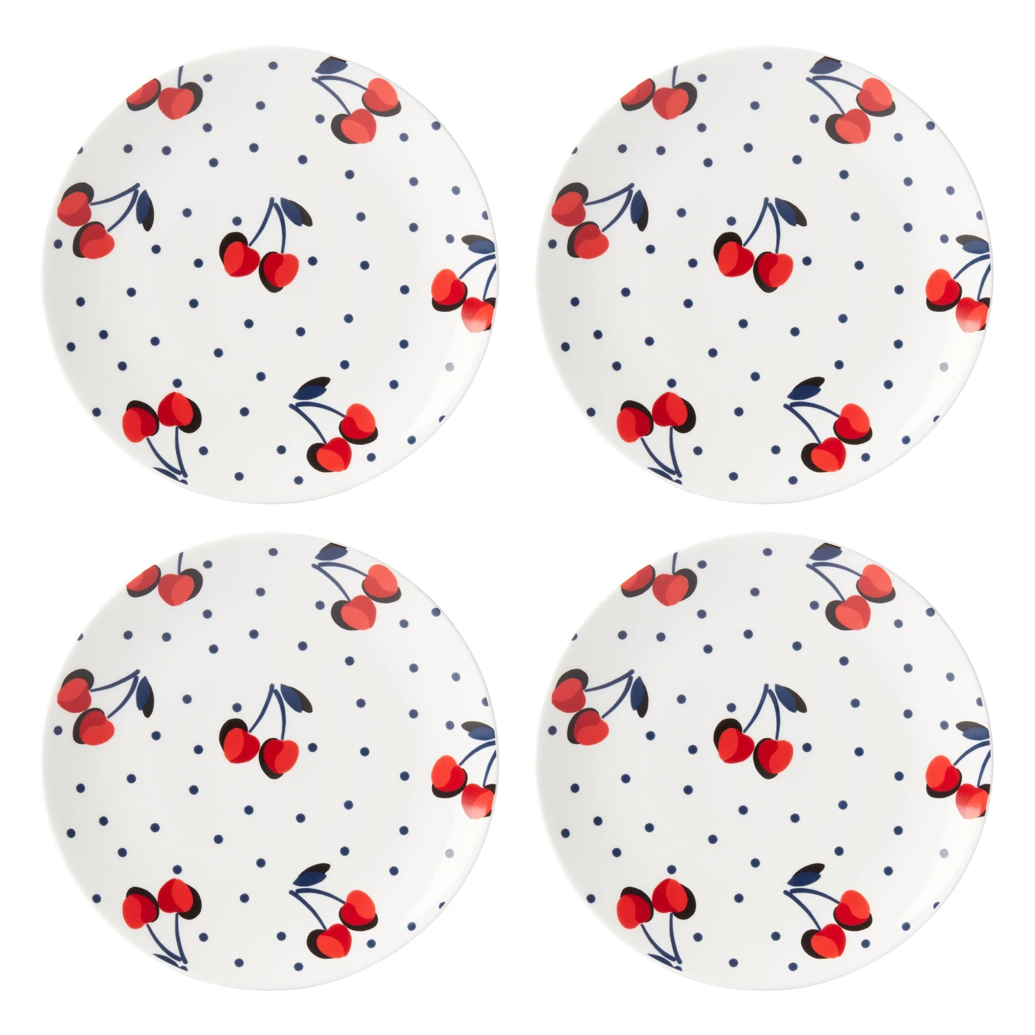 890976_wHR.jpg Kate Spade Vintage Cherry Dot 4-Piece Accent Plate Set Dinnerware