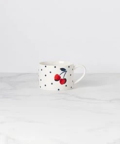 Kate Spade Dinnerware Vintage Cherry Dot Weekend Mug