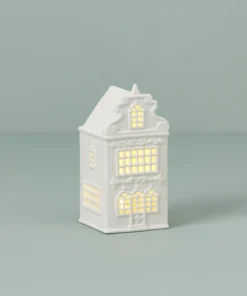 Lenox Light-Up Garland-Decorated House Figurine Décor