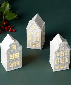 Lenox Light-Up Garland-Decorated House Figurine Décor