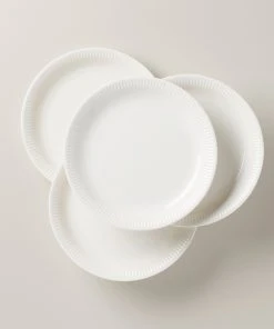 Lenox Profile White Porcelain 4-Piece Dinner Plate Set Dinnerware