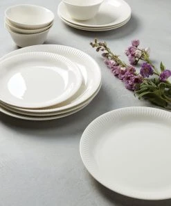 Lenox Profile White Porcelain 4-Piece Dinner Plate Set Dinnerware 6 Lenox Profile White Porcelain 4-Piece Dinner Plate Set Dinnerware