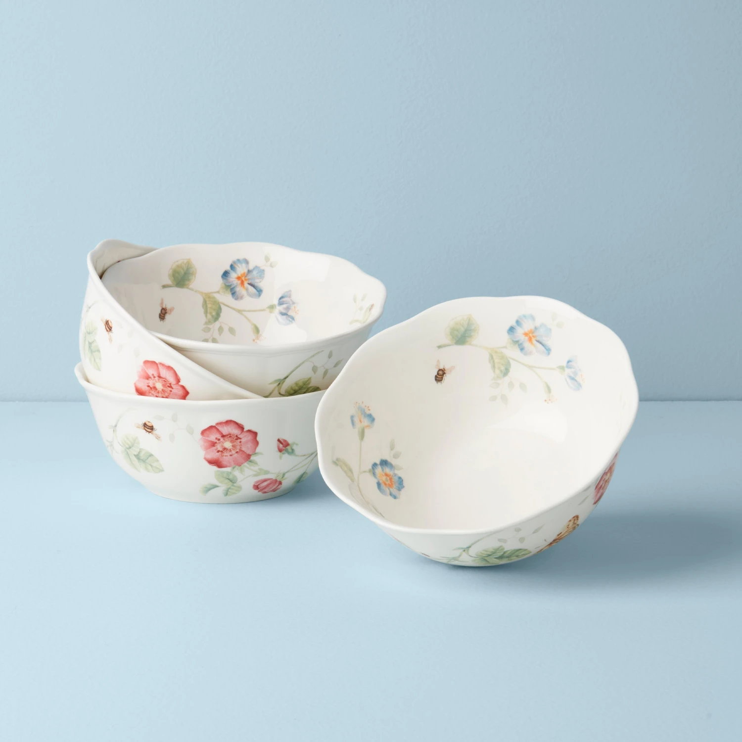 891270_W10.jpg Lenox Dinnerware Butterfly Meadow 4-Piece Large All-Purpose Bowls